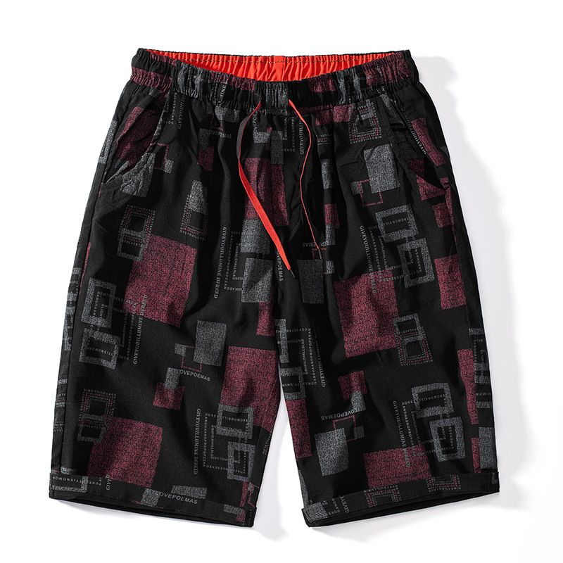 men's shorts shorts loose ultra-thin casual printed Korean style plus size beach pants breathable pants_mkmklike.com