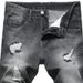 2024 New Black Oversized Men's Jeans Casual Ripped Straight Leg Denim Pants_mkmklike.com