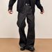 Men's Retro American Snakeskin Raw Denim Selvage Burnout Flared Jeans Straight Leg Trousers Jacquard Patchwork_mkmklike.com