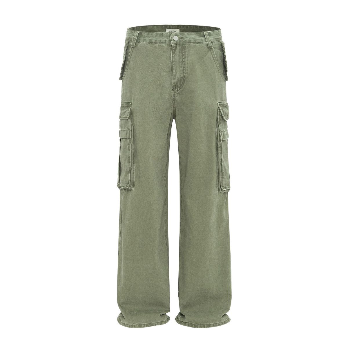 Men's Clothing Logging Pants Retro Multi Pocket Workwear Loose Straight Wide Leg Casual Trousers_mkmklike.com