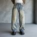 Men's Clothing American Style Trendy Men's Loose Fitting Straight Leg Jeans With Faux Ripped Details And Sparkling Details_mkmklike.com