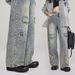 Men's Clothing Retro Ripped Jeans Straight Leg Pants For Men And Women Loose Wide Leg Long Trousers Spring Autumn Style Summer Floor Length_mkmklike.com