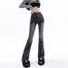 High-waisted Jeans Women, Autumn And Winter, Slim Fit, Stretchy, Flattering, Bootcut, Floor-length, Slightly Flared_mkmklike.com