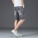 Men's Korean Style Stretch Denim Shorts – Lightweight Summer Casual 5-Inch Shorts With Relaxed Fit (28-36 Waist) – Trendy Streetwear Mid-Thigh Shorts_mkmklike.com