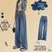 Women's Tencel Denim Jeans High Waist Straight Leg Loose Fit Slim Fit Wide Leg Pants for Petite Figures Spring Autumn New Style_mkmklike.com