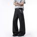 Snake Pattern A-line Jacquard Patchwork Jeans For Men, Trendy American Style Cleanfit, Slightly Flared Loose Wide-leg_mkmklike.com