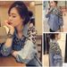 Chicco 2025 New Spring Autumn European And American Style Leopard Print Chiffon Patchwork Plus Size Loose Denim Shirt Women's_mkmklike.com
