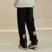 Men's Vintage American Style Coconut Tree Embroidered Jeans - Washed Straight Loose Fit Casual Trousers For Teens & Young Adults_mkmklike.com