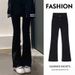 Black Straight-leg Jeans Petite Women, Plus Size, Loose Fit, Slimming, High-waisted, Wide-leg, Slightly Flared, Long_mkmklike.com