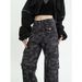 Camouflage Cargo For Women, American Style Tall Women's Jeans, Trendy Wide-leg Pants, Clothing, Slimming Retro_mkmklike.com