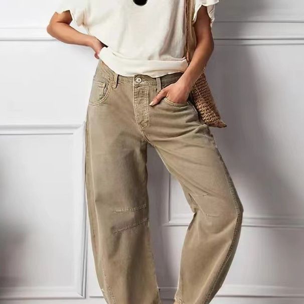 Women's Clothing Loose Jeans High Waist Slim Stretch Harem Pants Hot Girl Style Wide Leg Pants_mkmklike.com