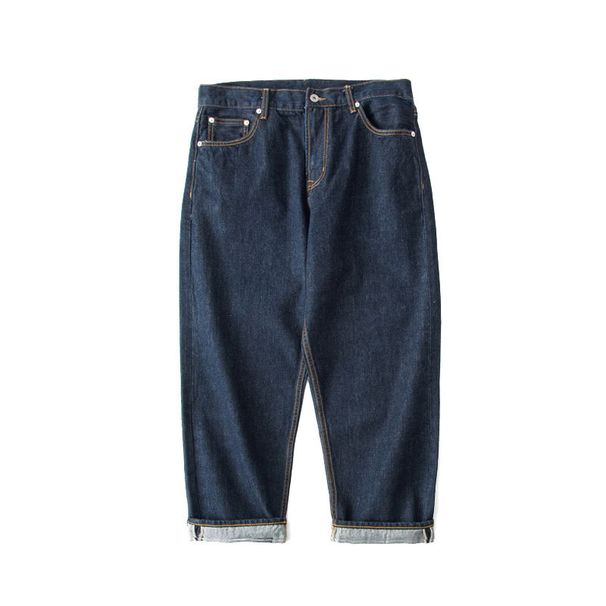 Men's 14OZ Selvedge Denim Raw Classic Workwear Loose Wide Leg Jeans For Men Classic Workwear Loose Fit Raw Denim Jeans_mkmklike.com