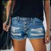 Women's Clothing Ripped Tassel Denim Shorts Pants_mkmklike.com