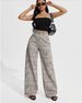 Women's High-Waisted Slimming Straight Leg Jeans Leopard Print European American Style Denim for Women_mkmklike.com