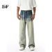 EF JEANS | 2025 Spring New Product Casual Retro Washing Gradual Change Whitening Lace Up Old Jeans Trendy Man_mkmklike.com