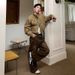 Retro Multi Pocket Stand Up Collar Jacket, Trendy Denim Jacket For Men_mkmklike.com