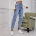 Denim Ripped Jeans For Women Casual Fashion Ripped Jeans For Women_mkmklike.com