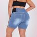 Women's Plus Size Stretch Denim Shorts With Elastic Waist - High-Rise Straight Leg Mid-Length Casual Capri Jeans For Work & Daily Wear_mkmklike.com
