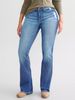 Women's Stretchy Flared Jeans With Distressed Details - Mid Rise Bootcut Denim Pants For Casual & Office Wear (Navy, Blue, Sky Blue) - S-xxl_mkmklike.com