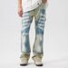 Men's Clothing High Street Splicing Loose Flared Jeans Casual Workwear Logging Pants_mkmklike.com