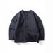 Japanese Style Handsome Small Plaid Quilted Jacket Retro Collarless Layered Warm Cotton Coat Men's Version_mkmklike.com