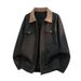 retro Canvas Workwear Lapel Flight Jacket Men, Trendy American Casual Style, Cool And Stylish Top For Teenagers_mkmklike.com