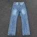 Men's Clothing Men's Ice Blue Ripple Wash Jeans - Straight Leg Retro Denim Pants (Vintage Inspired Style)_mkmklike.com