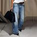 Women's Vintage Washed Denim Wide Leg Jeans Casual Stretch Cotton Fashionable Spring/Autumn Office Lady Style_mkmklike.com