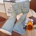 Women's Clothing Retro Slim Fit Jeans Fleece Lined High Waist Autumn Winter Loose Fit Slimming Tight Fitting Horseshoe Pants_mkmklike.com