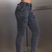 Women's High-Waisted Hip Lifting Skinny Jeans 15706# Elastic Denim Relaxed Everyday Wear Comfortable Feshion_mkmklike.com