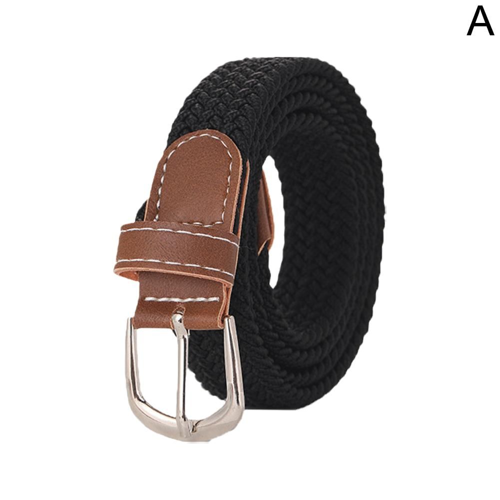 HOT 100cm Casual Knitted Pin Buckle Belt Woven Canvas Elastic Expandable Braided Stretch Hole-free Belts For Women Men Jeans_mkmklike.com