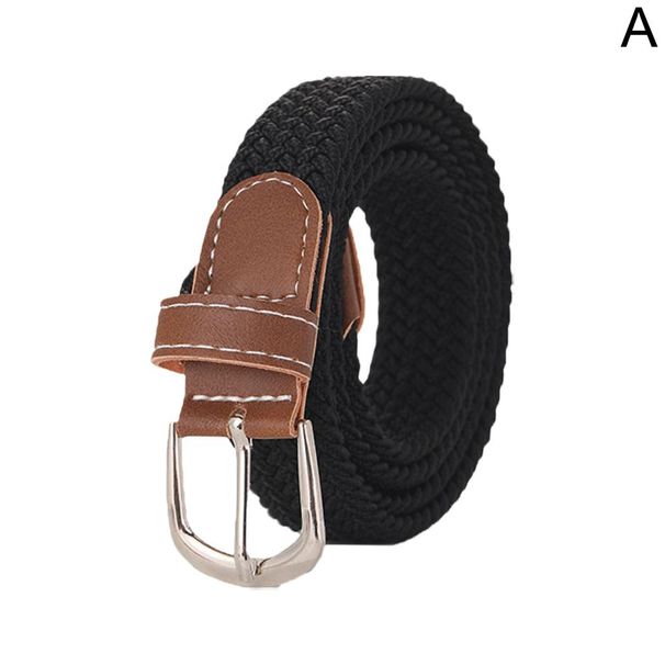 HOT 100cm Casual Knitted Pin Buckle Belt Woven Canvas Elastic Expandable Braided Stretch Hole-free Belts For Women Men Jeans_mkmklike.com