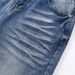 Color-Block Washed Denim Straight-Leg Men's High Street Water Ripple Distressed Loose Casual Pants_mkmklike.com