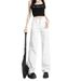 Narrow Straight-leg White Jeans For Women, 2025 Spring/summer, High-waisted Petite Pants, Casual Versatile, Japanese And_mkmklike.com
