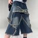 Men’S Vintage Washed Star Patchwork Denim Jeans – Relaxed Fit, Raw Hem, Distressed Detailing (S-Xxl, Blue/Navy, 76% Cotton)_mkmklike.com