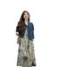 Chicco Summer Gentle Outfit 2024 New Korean Version Slimming Denim Jacket Printed Vest Dress Two-Piece Set_mkmklike.com