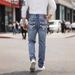 Plus Size Men's Jeans Stretch Slim Fit Trendy Embroidered High Street Straight Leg Pants_mkmklike.com
