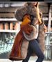 Women's imitation crystal fox fur big collar long fur collar hooded coat_mkmklike.com