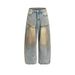 Vintage American Style Distressed Baggy Jeans For Men & Women – Loose Fit Straight Leg Denim Pants With Mud Wash & Retro Stitching_mkmklike.com