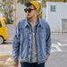 Trendy Men's Autumn Winter New Item Plus Size Jacket, Loose Fit With Fat And Oversized Bat Sleeves, Denim Jacket For Men_mkmklike.com