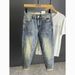 Men's Stretch Ripped Skinny Jeans Slim Fit Comfort Denim Pants With Distressed Details For Casual Wear_mkmklike.com