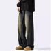 American High Street Jeans For Men, 2025 Summer Thin Vintage Distressed Washed Cool Loose Casual Straight-Leg Long Pants_mkmklike.com