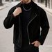 European American Cross-border Autumn And Winter New Men's Personalized Diagonal Zipper Lapel Woolen Jacket, Casual_mkmklike.com