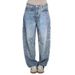 Women's Rhinestone Embellished High-Waist Straight Leg Jeans – All-Day Comfort Stretch Denim In Blue/Black/Pink (XS-3XL)_mkmklike.com