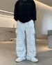 Men's clothing straight leg large pocket overalls high waist slimming hiphop pants_mkmklike.com