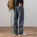 Round Bag Splicing New Jeans Men's Harlan Loose Straight-leg Pants Washed Retro Trendy Brand Youth Control 108 Meters K11 Denim Knowledge Clothes_mkmklike.com