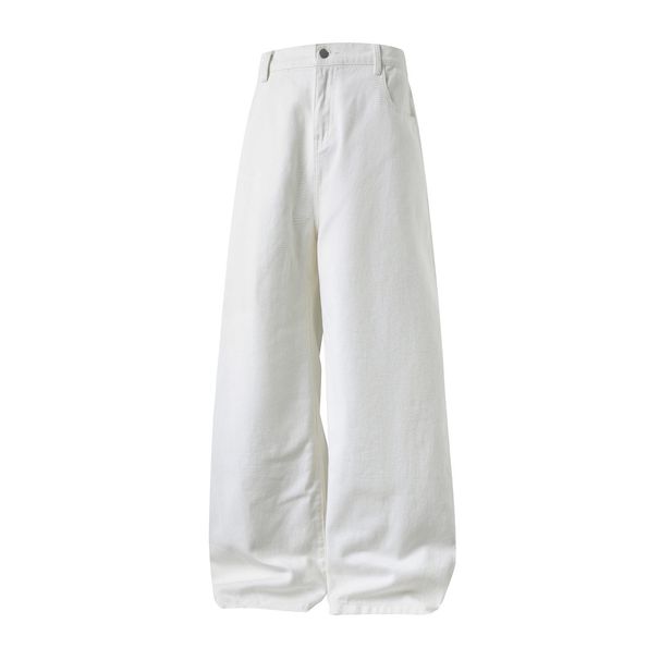 Men's Clothing Retro Oversized Jeans High Street Style Washed Distressed Straight Leg Loose Fitting Long Pants Autumn Wear_mkmklike.com