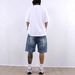 Men's Clothing Retro Denim Shorts For Men And Women Distressed Loose Fit Straight Leg Casual Street Style Washed Five Point Trendy_mkmklike.com
