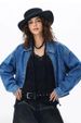 Autumn New Women's Trendy Denim Jacket European And American Street Style Cotton Long Sleeve Turn down Collar_mkmklike.com