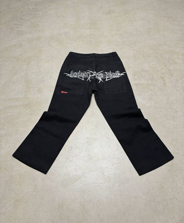 Men's Clothing This Year's Jeans Men's Hip Hop Retro Skull Washed Loose Jeans Casual Wide Leg Pants_mkmklike.com